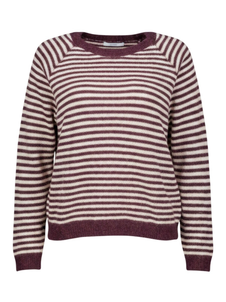 Burgundy met wit gestreepte trui SALLY By-Bar
