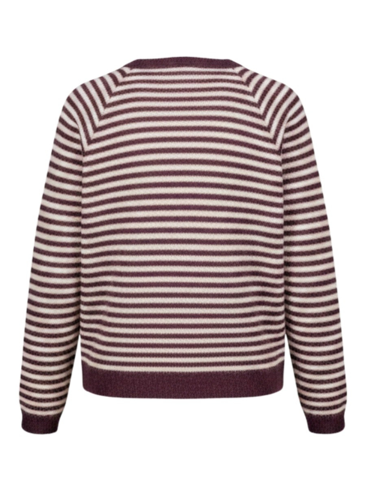 Burgundy met wit gestreepte trui SALLY By-Bar