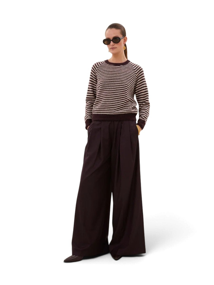 Burgundy met wit gestreepte trui SALLY By-Bar