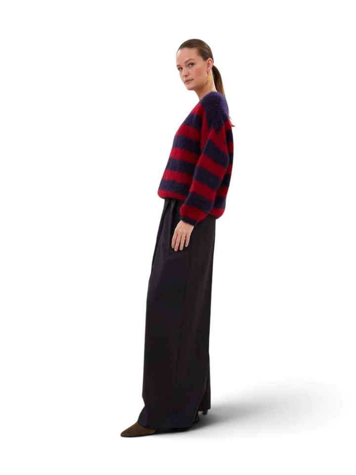 Rood en blauw gestreepte pull in mohair Gigi By-Bar 