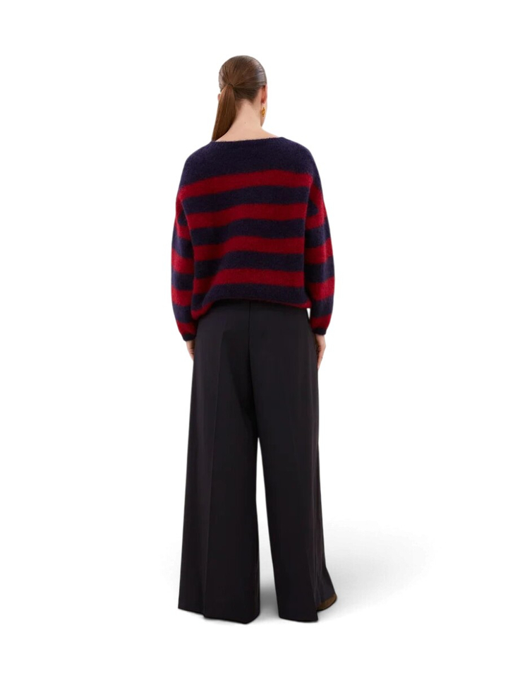 Rood en blauw gestreepte pull in mohair Gigi By-Bar 