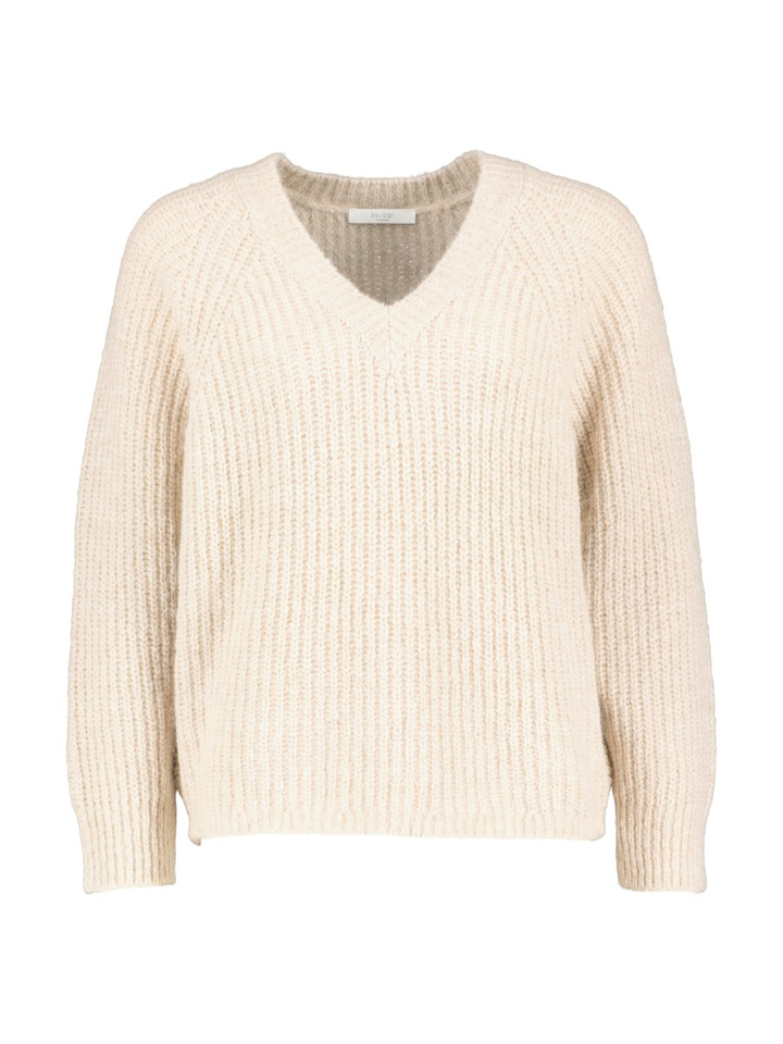 Beige v-hals trui Lune By-Bar