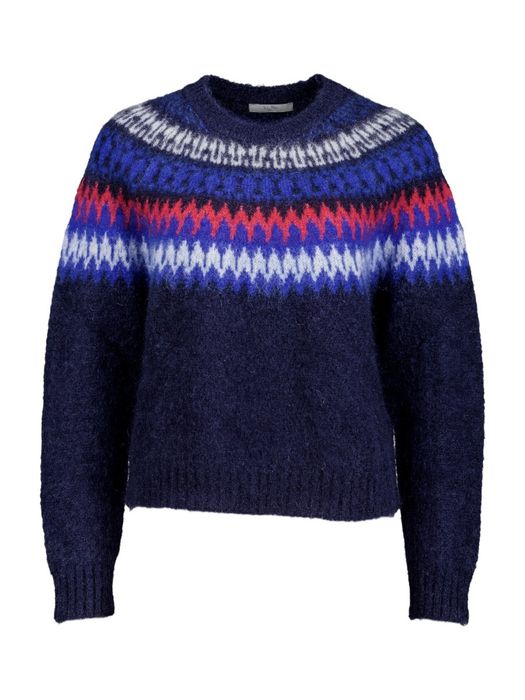 Blauwe gebreide trui Jackie By-Bar