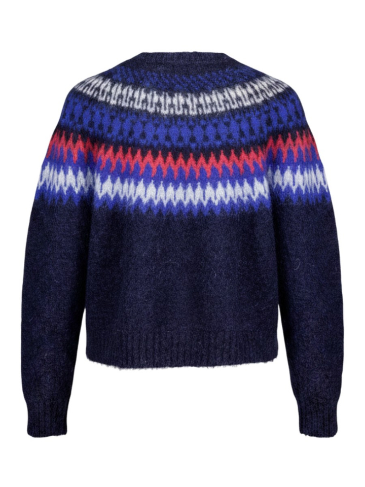 Blauwe gebreide trui Jackie By-Bar