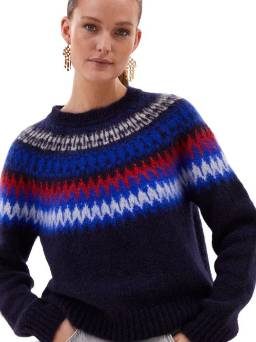 Blauwe gebreide trui Jackie By-Bar