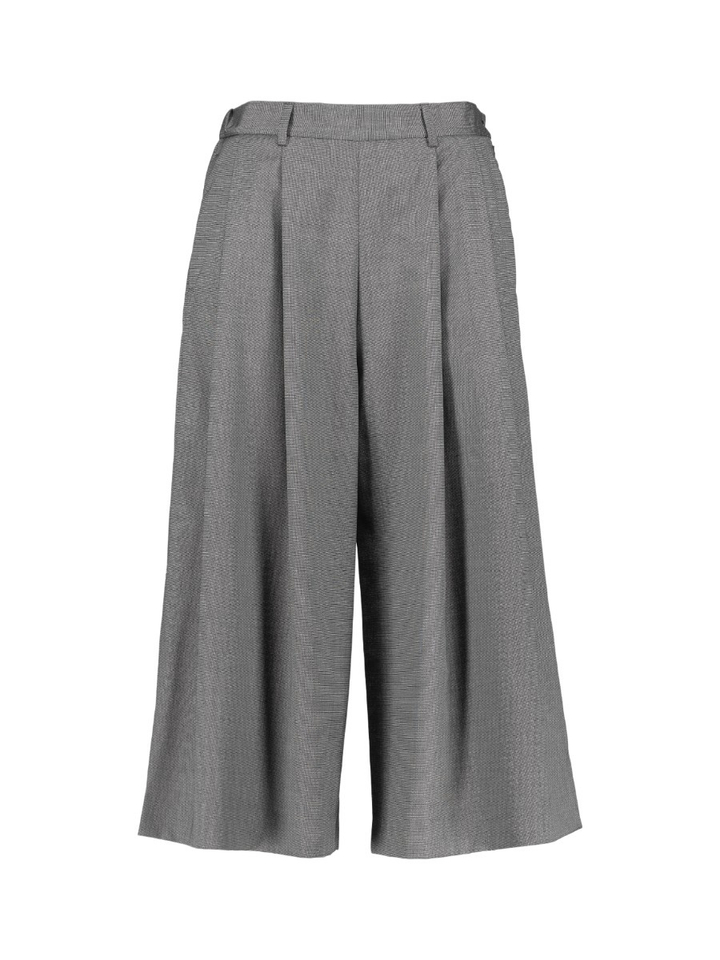 Donkergrijze bermuda short met bandplooien en elastische tailleband Mowi By-Bar