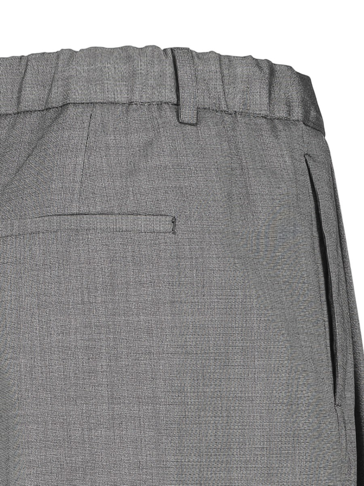Donkergrijze bermuda short met bandplooien en elastische tailleband Mowi By-Bar