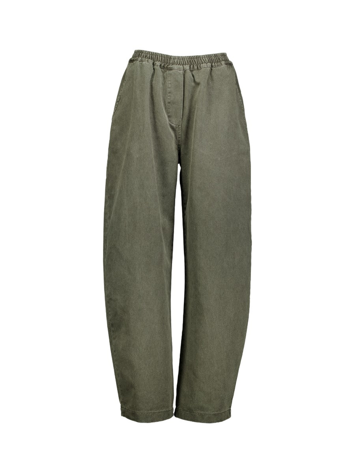 Groene barrel fit broek met elastiek Davi By-Bar