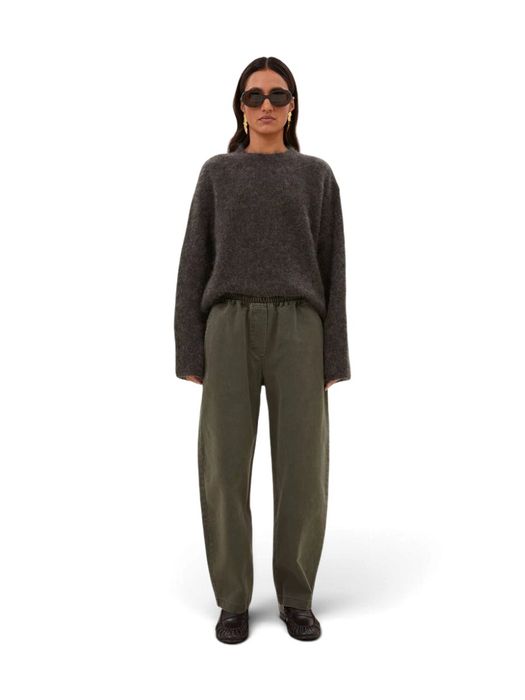 Groene barrel fit broek met elastiek Davi By-Bar