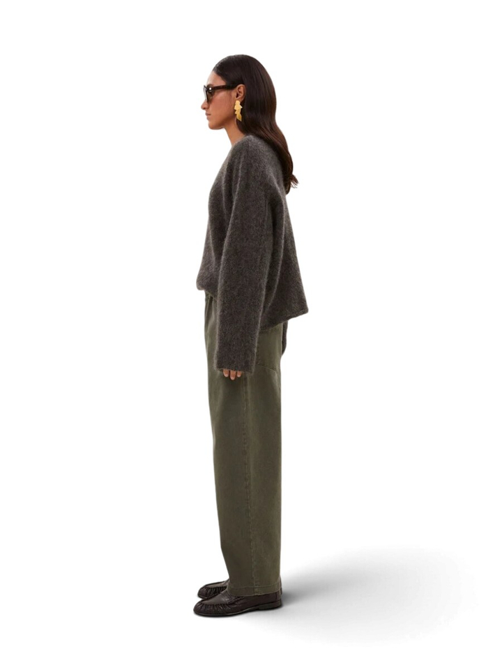 Groene barrel fit broek met elastiek Davi By-Bar