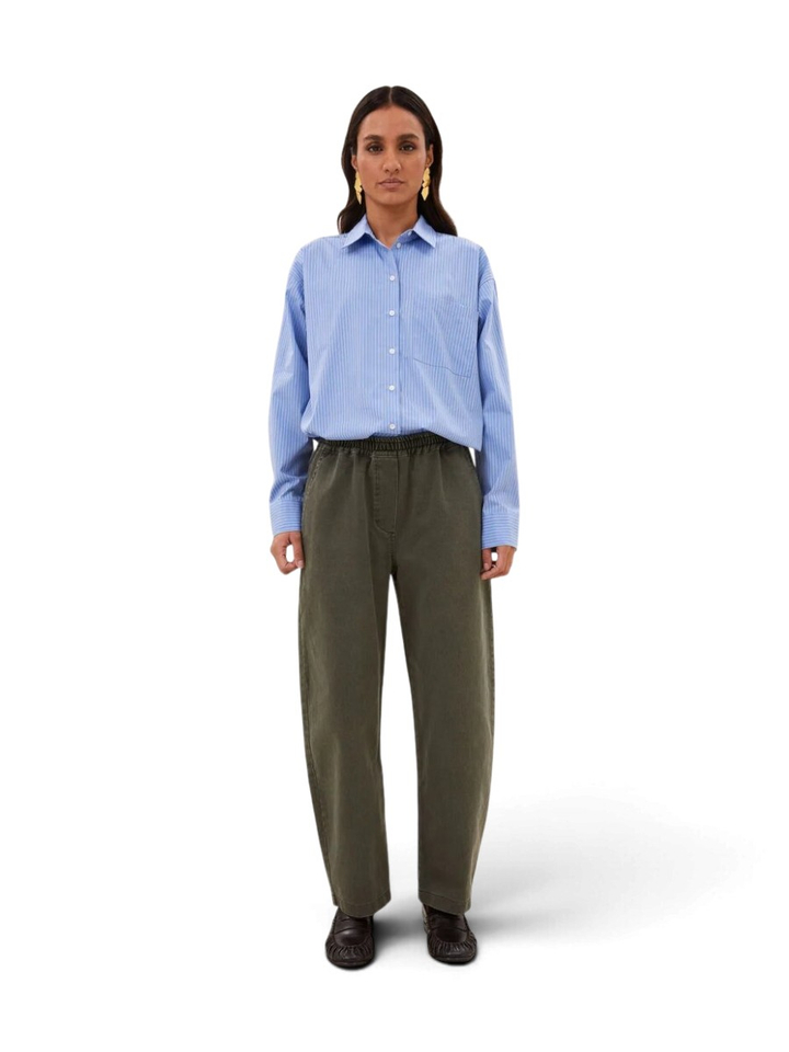 Groene barrel fit broek met elastiek Davi By-Bar