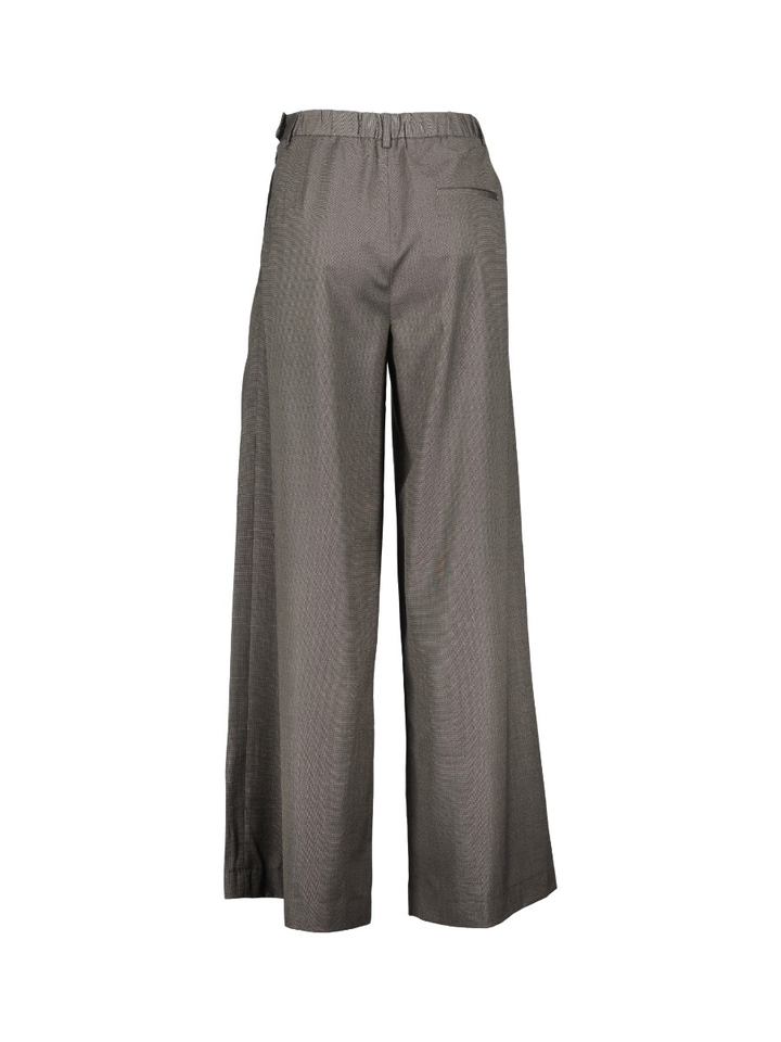 Bruine wijde broek met bandplooien By-Bar