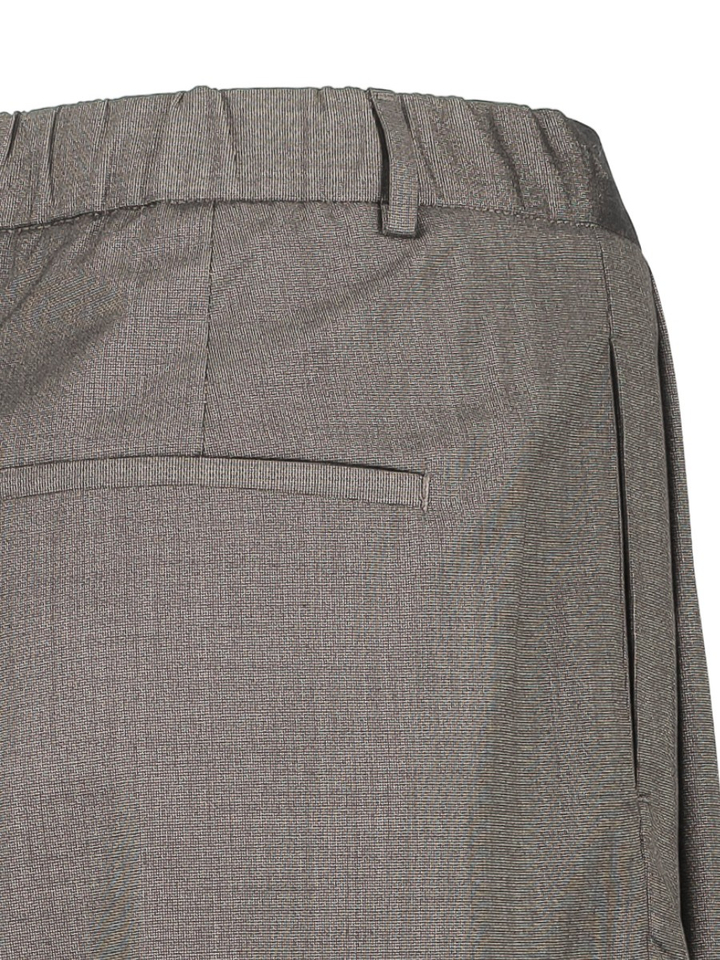 Bruine wijde broek met bandplooien By-Bar