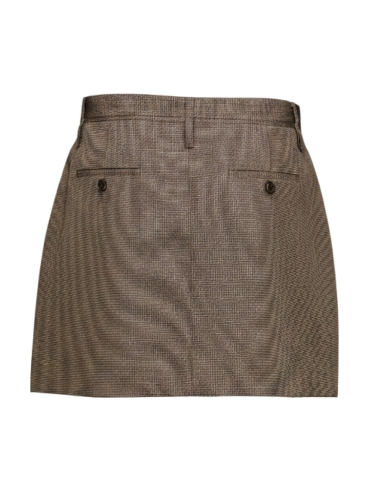 Donkerbruine mini-rok met riemdetail Ginny