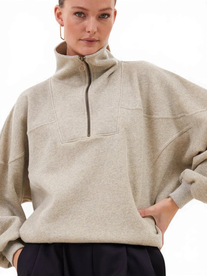 Gouden half zip trui Roos By-Bar