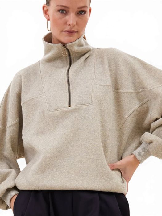 Gouden half zip trui Roos By-Bar