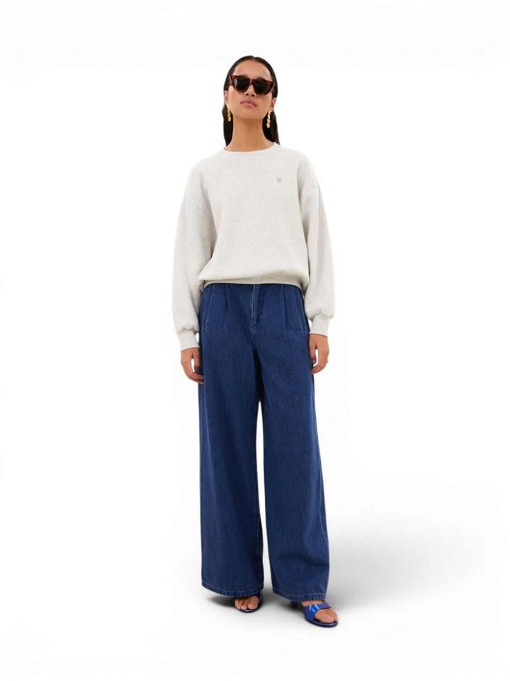 Grijze sweater met blauwe opdruk Lili By-Bar