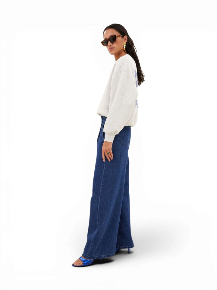 Grijze sweater met blauwe opdruk Lili By-Bar