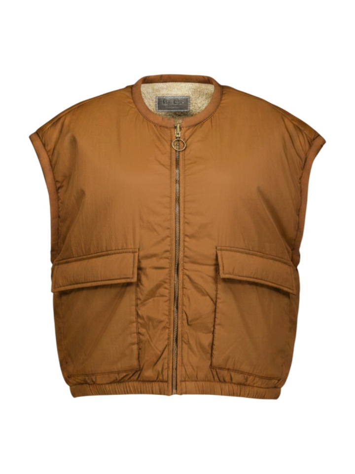 Bruine bodywarmer met teddyvoering Gio By-Bar
