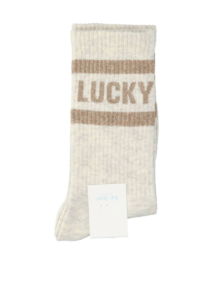 Beige kousen met goud detail Lucky Sparkle  By-Bar