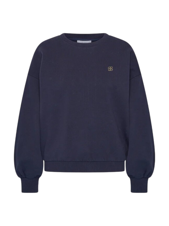 Donkerblauwe sweater met ronde hals Lili By-Bar