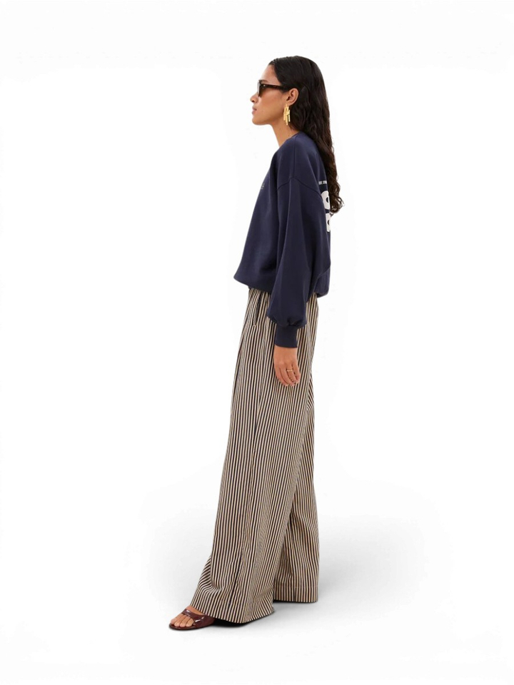 Donkerblauwe sweater met ronde hals Lili By-Bar