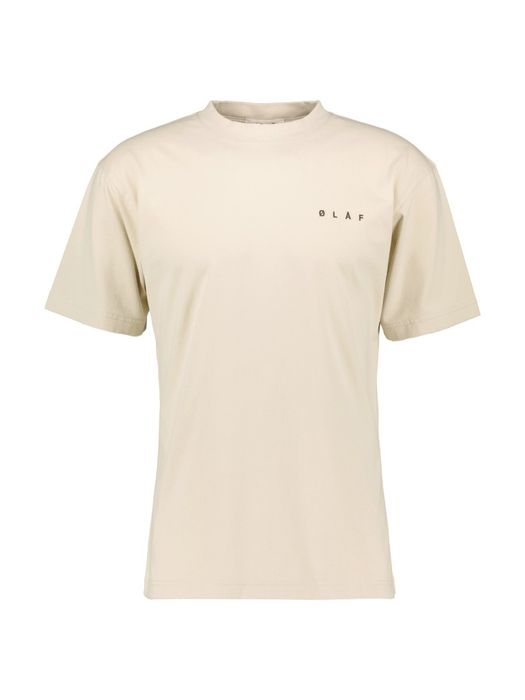 Beige katoenen T-shirt met bruine opdruk Olaf