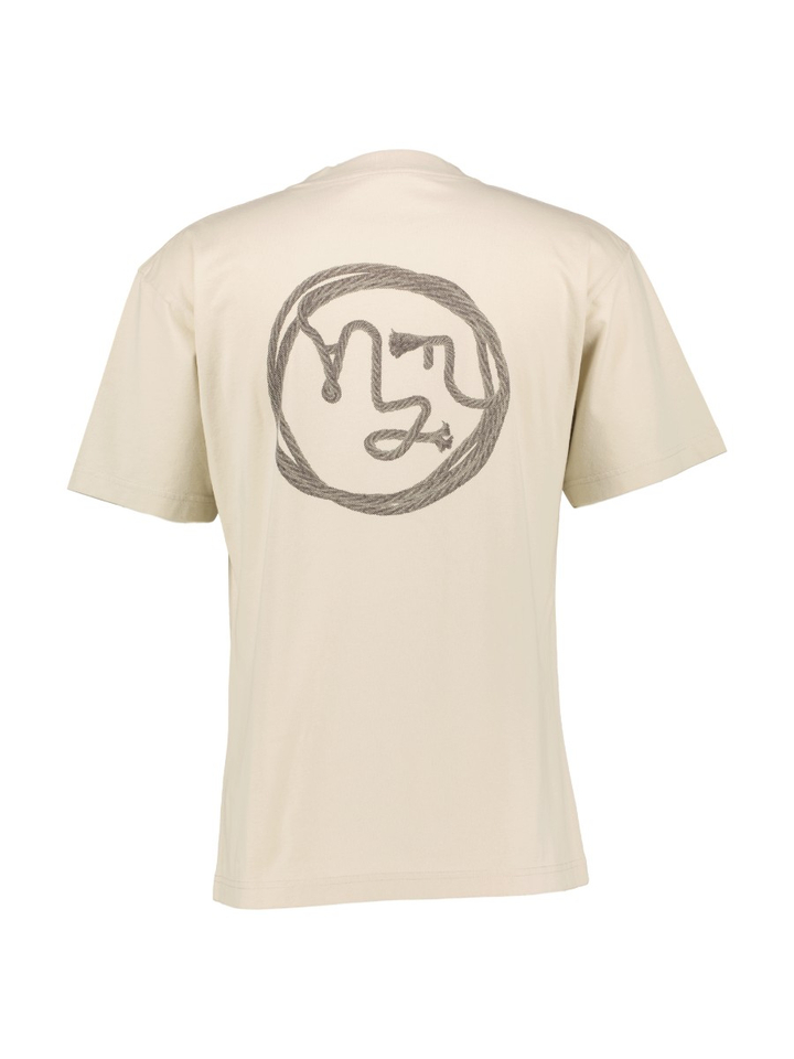 Beige katoenen T-shirt met bruine opdruk Olaf