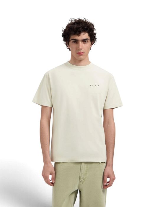 Beige katoenen T-shirt met bruine opdruk Olaf