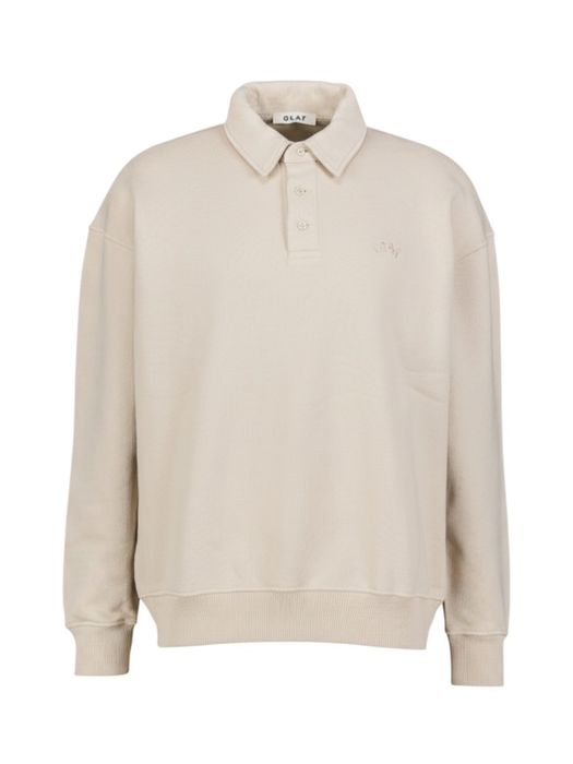 Beige longsleeve polo Olaf
