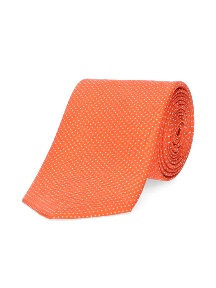 Oranje das met witte dots in zijde Marchesi Di Como 