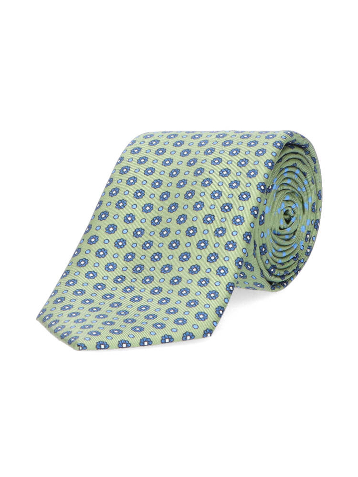 Lichtgroene das met zijde met bloemen Marchesi Di Como 