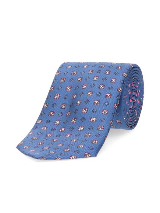 Blauwe das in zijde met details Marcheshi Di Como