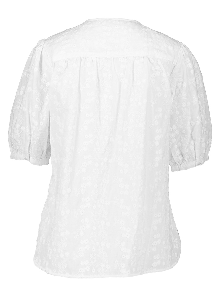 Witte bloes met geborduurde bloemen Brax 