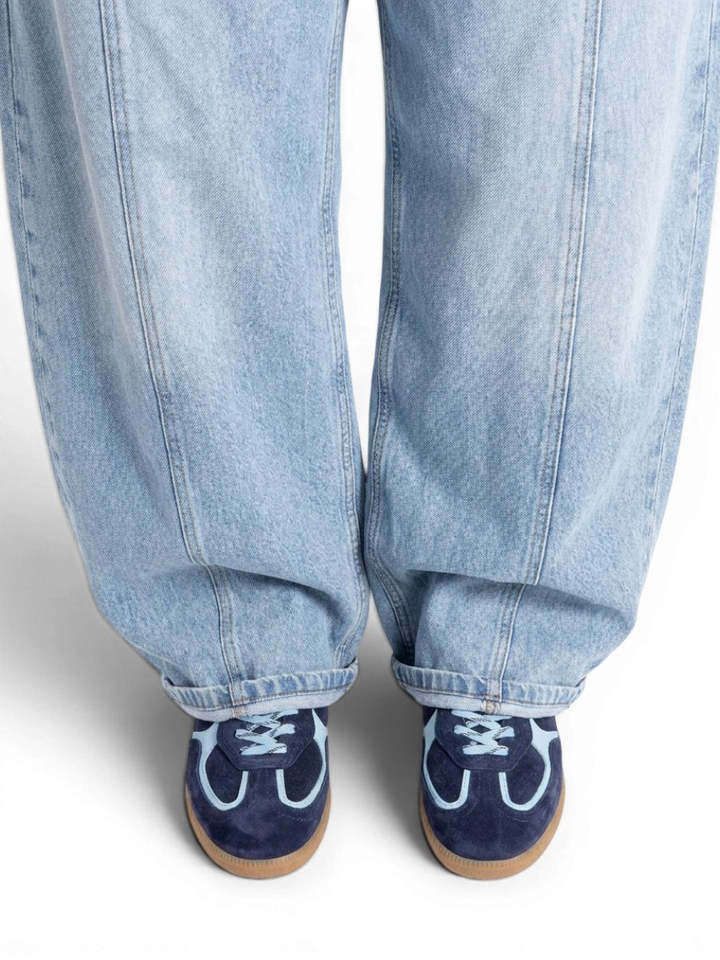 Rife blue tones lederen lage sneakers Alohas 