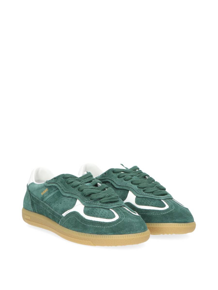 Rife forest green leather lage sneakers Alohas 