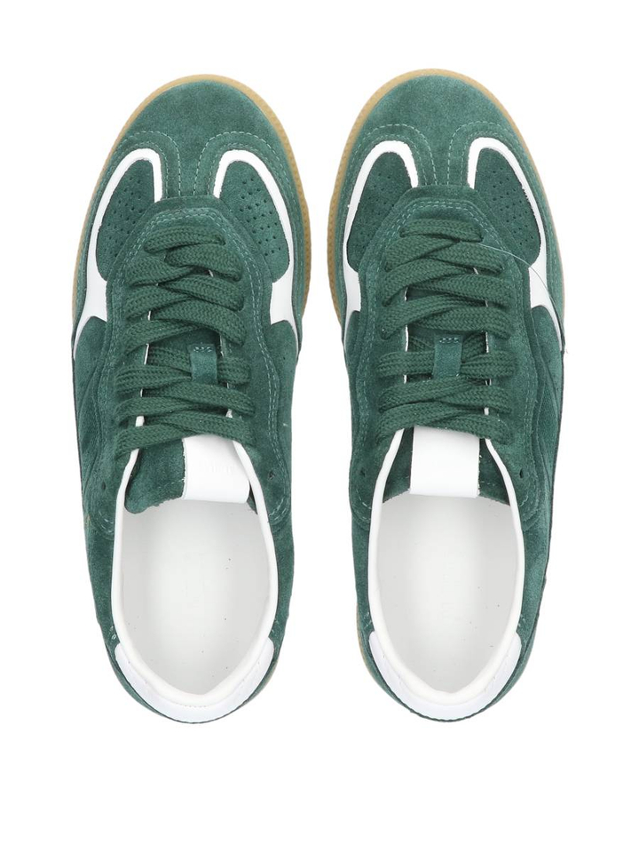 Rife forest green leather lage sneakers Alohas 
