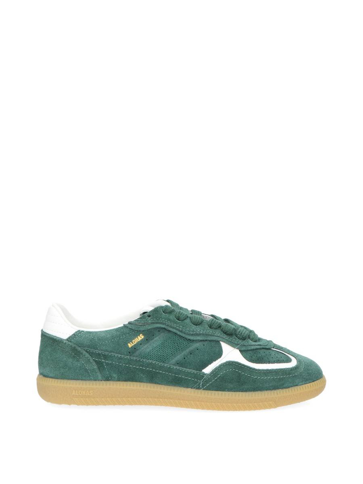Rife forest green leather lage sneakers Alohas 