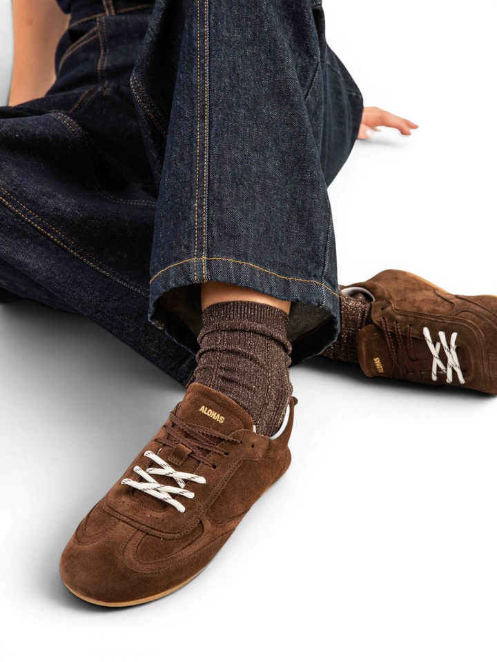 Donkerbruine lage sneakers Alohas