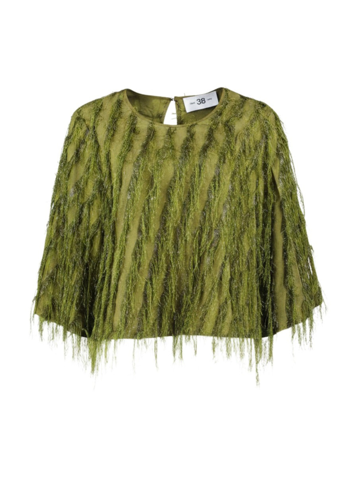Groene blouse met franjes Bizar Julia June