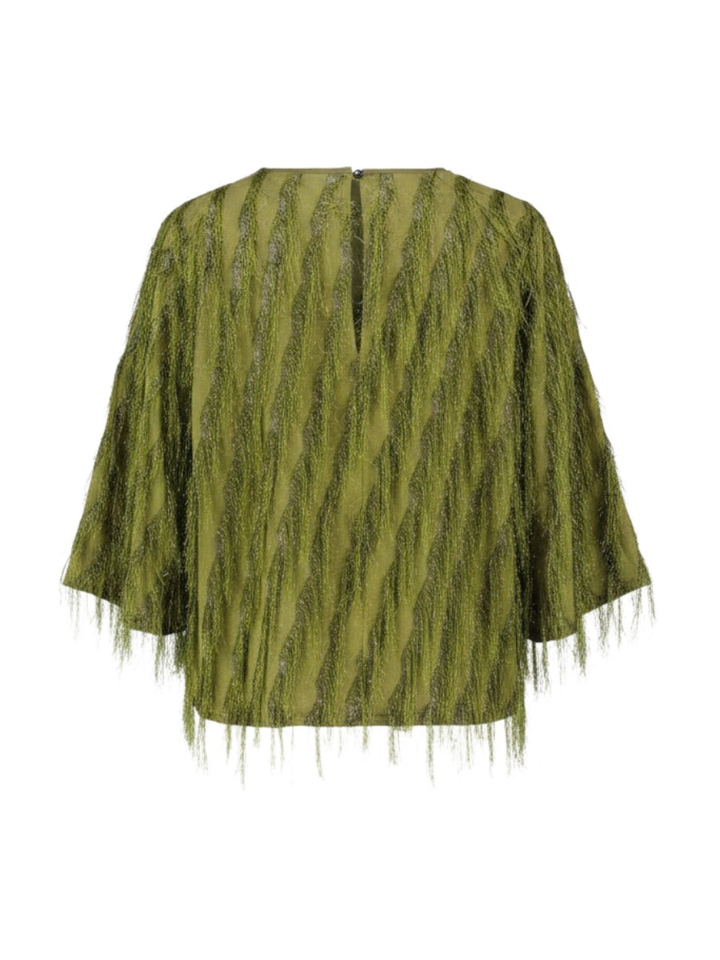 Groene blouse met franjes Bizar Julia June