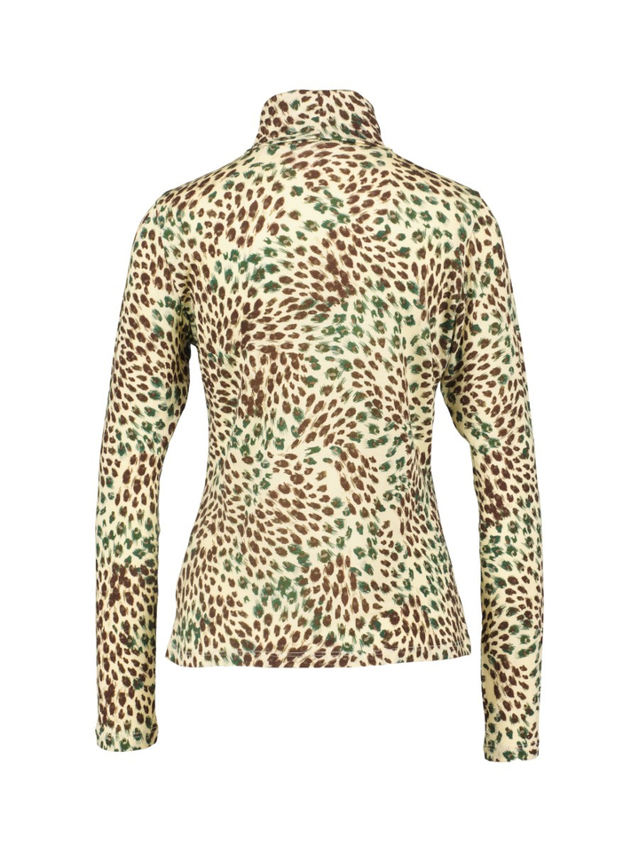 Gele t-shirt met panterprint en lange mouwen Bien Julia June