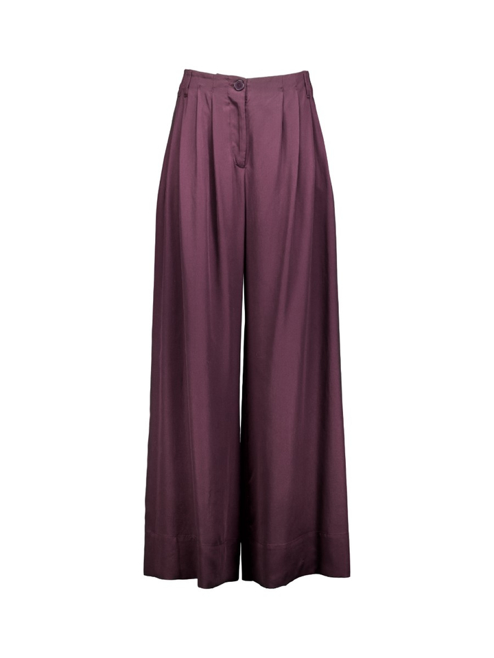 Aubergine wijde broek TWIST