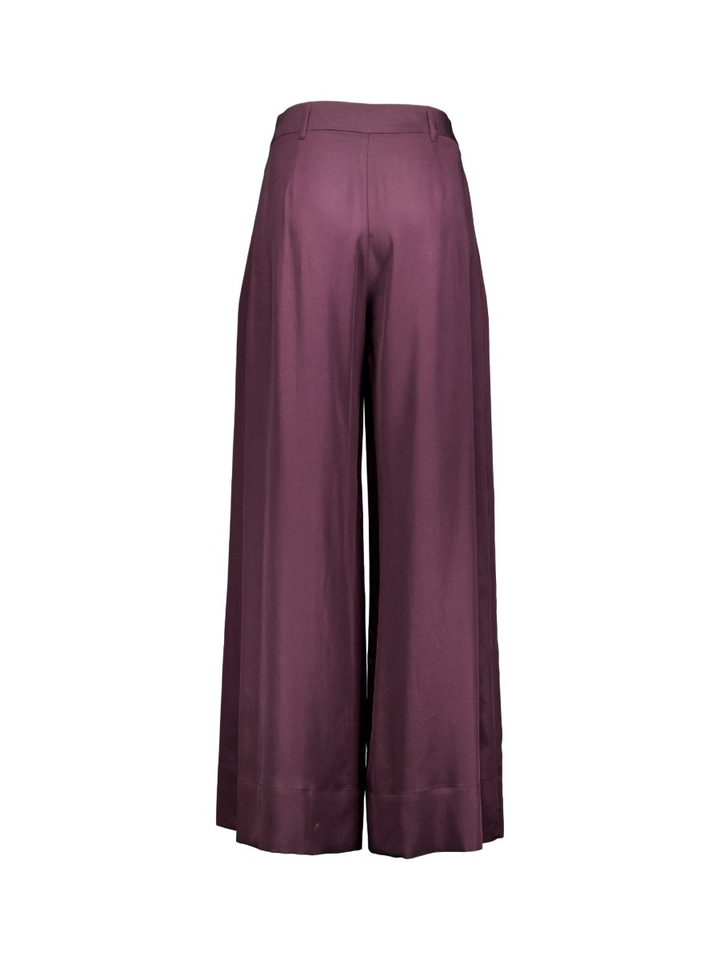 Aubergine wijde broek TWIST
