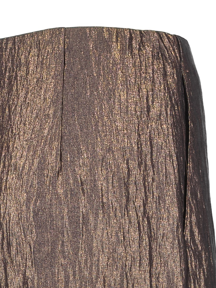 Glanzende bruine wide-leg broek met elastische tailleband Julia June