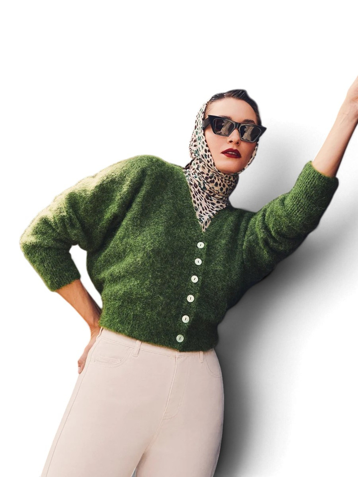 Groene gilet met knoopsluiting Puzzle Julia June
