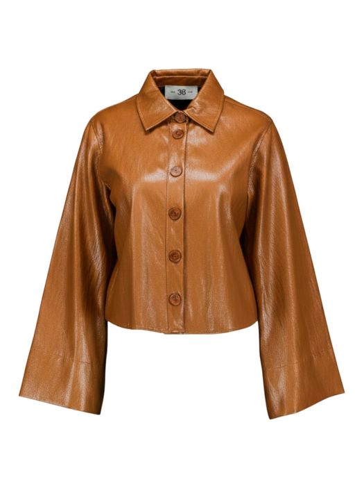 Cognac kleurige vest indoor in lederlook Bless Julia June
