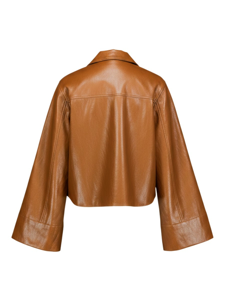 Cognac kleurige vest indoor in lederlook Bless Julia June