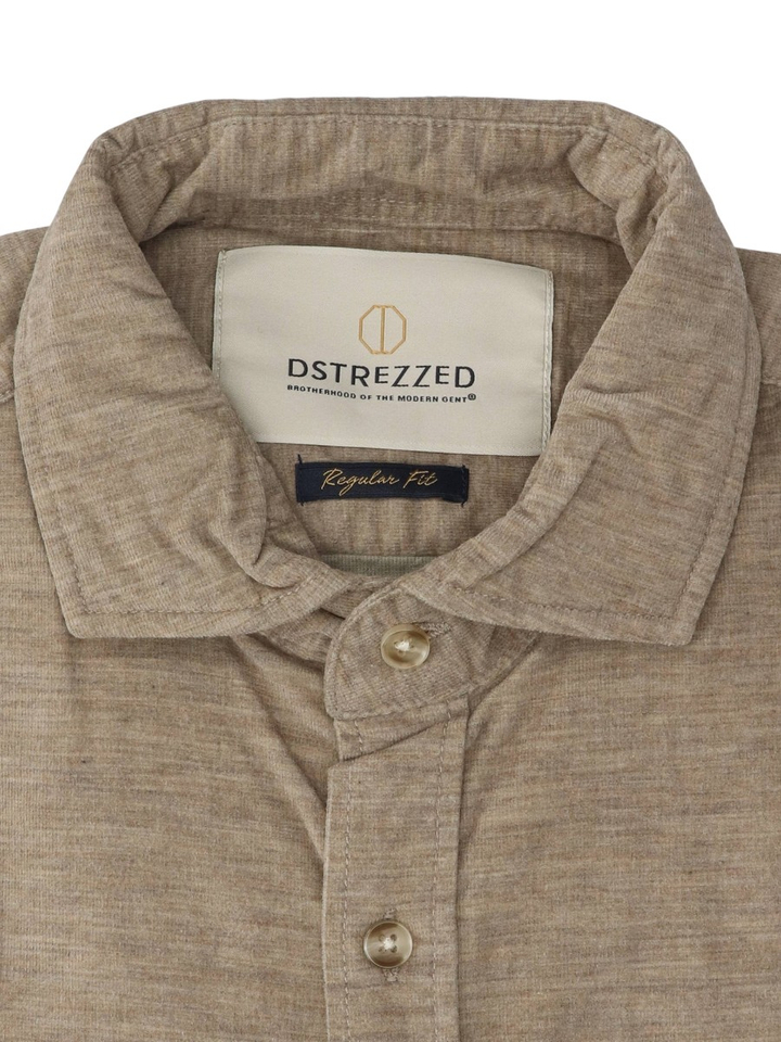 Beige katoenen hemd (regular fit) met lange mouwen Dstrezzed