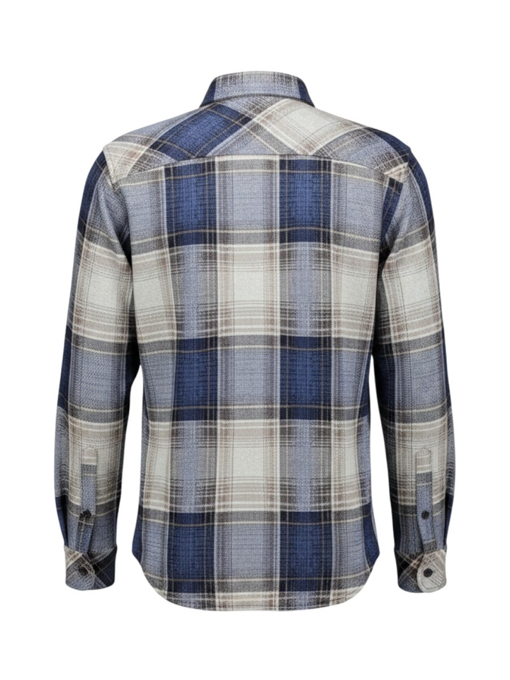 Blauw katoenen hemd (regular fit) met ruiten Dstrezzed